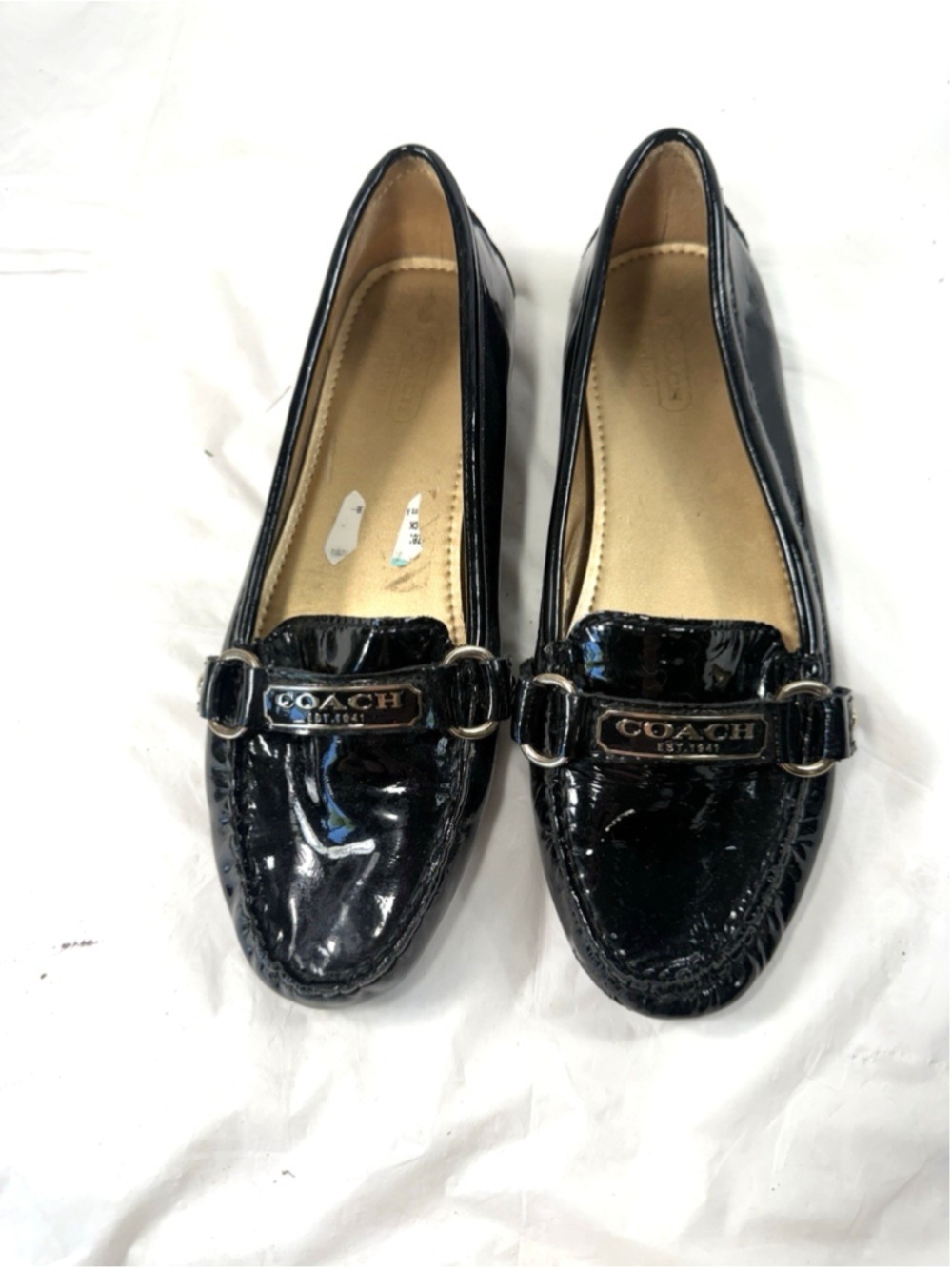 Vintage Coach FAYE 1941 Black patent Loafers size 7 B - Picture 2 of 14